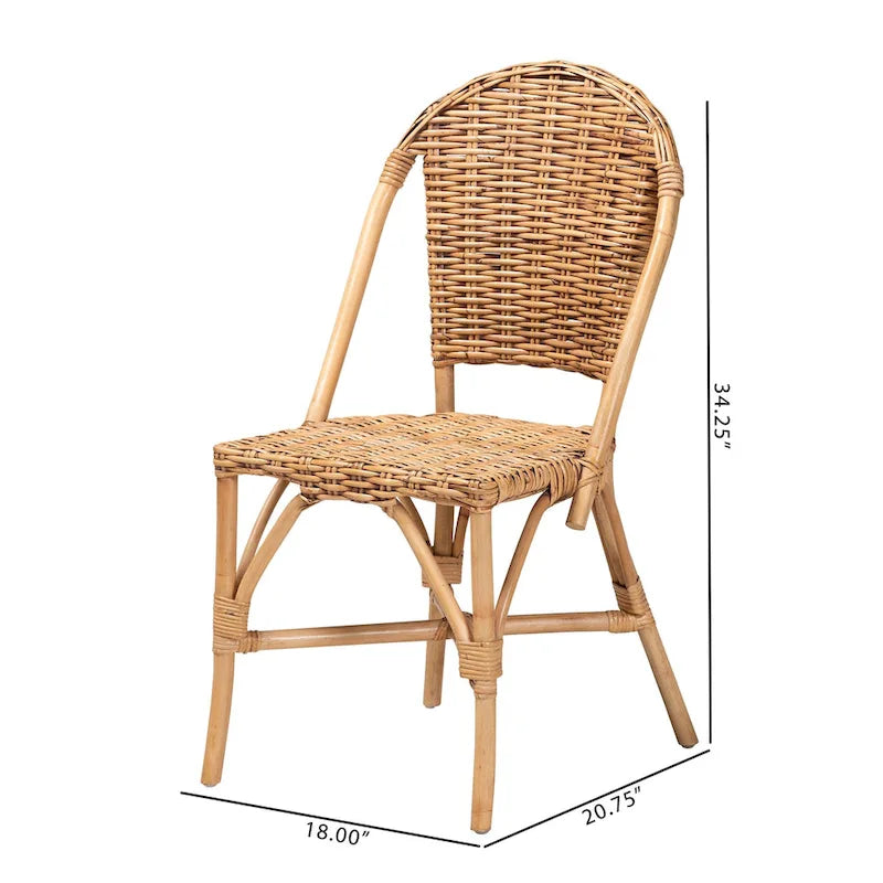 Modern Bohemian Natural Rattan Dining Chair
