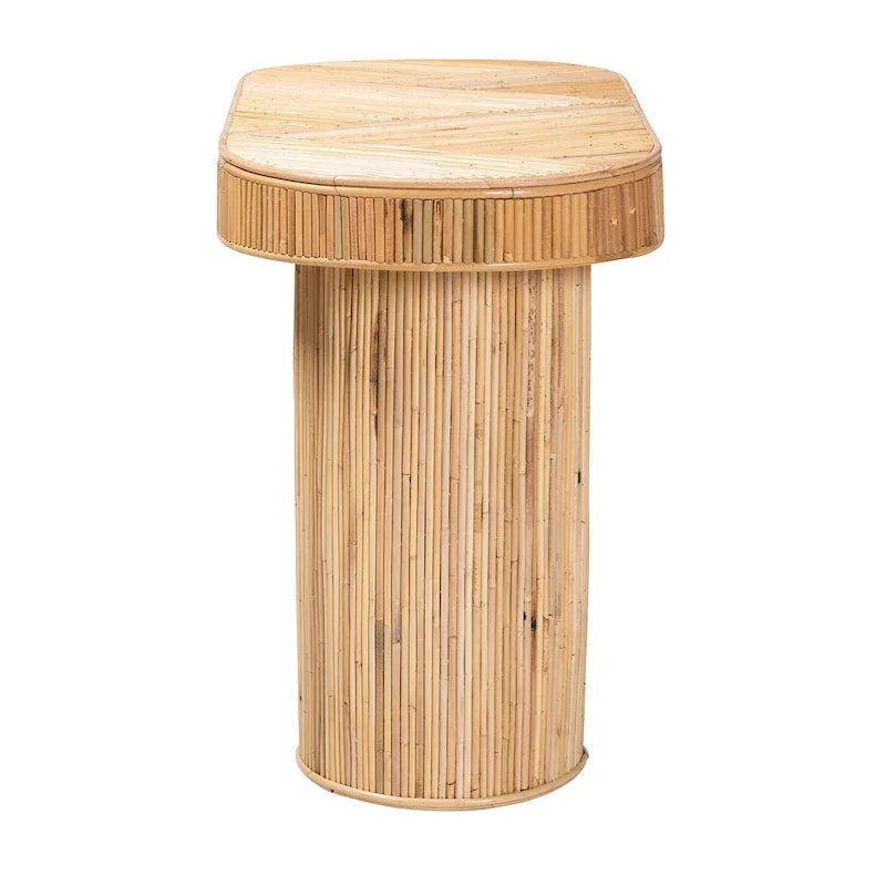 Moderner Konsolentisch im Boho-Stil aus naturbelassenem Rattan