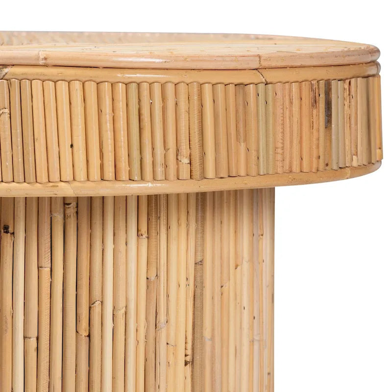 Moderner Konsolentisch im Boho-Stil aus naturbelassenem Rattan