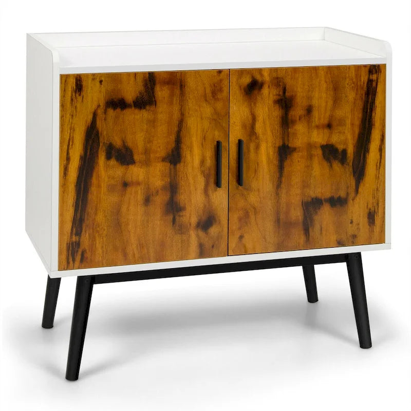 Sideboard Buffet Storage Cabinet w/2 Door Metal Legs Accent