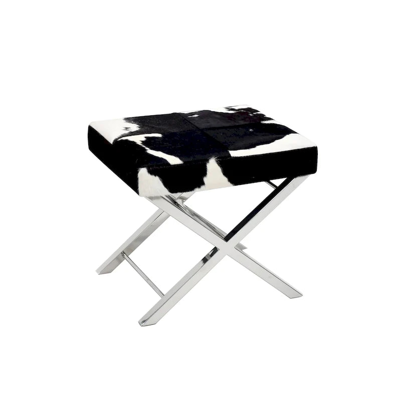 Sillón otomano de acero inoxidable cromado