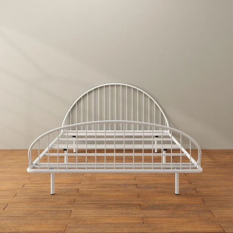 Estructura de cama curva de metal con recubrimiento en polvo