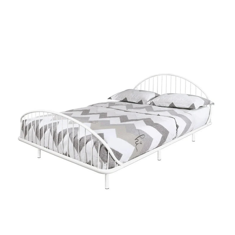 Estructura de cama curva de metal con recubrimiento en polvo