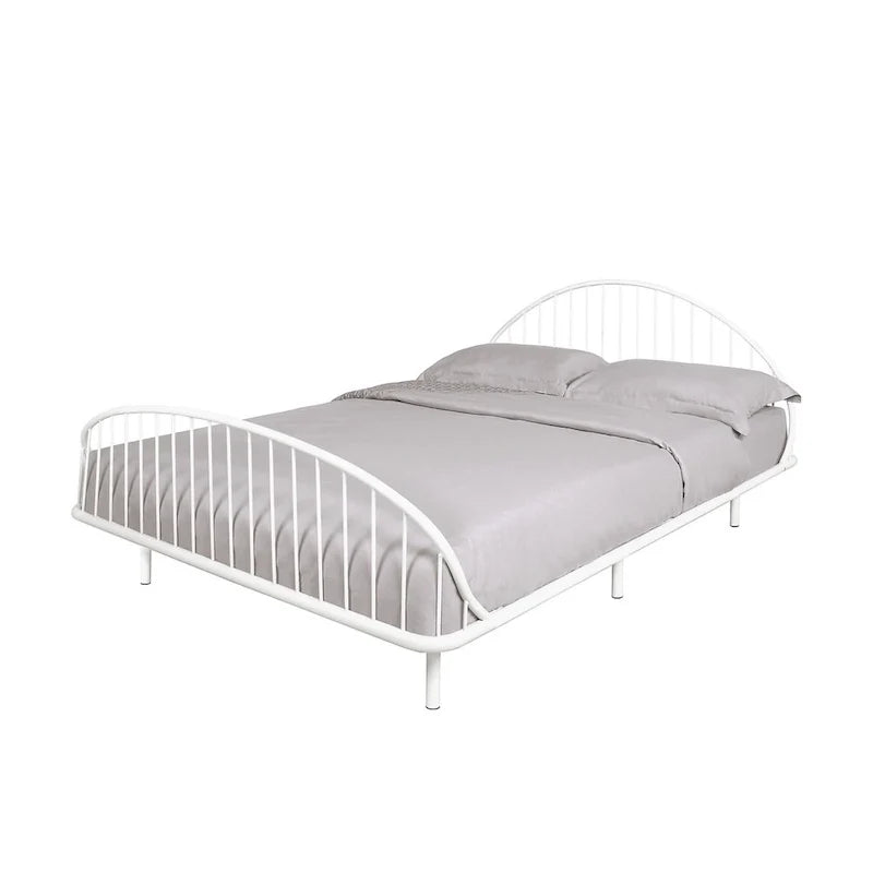 Estructura de cama curva de metal con recubrimiento en polvo