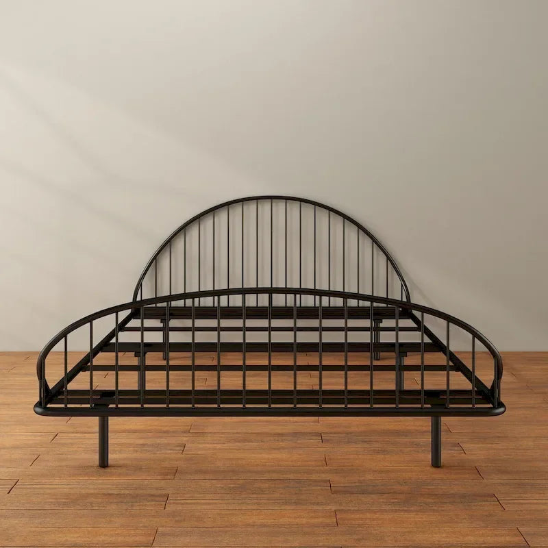 Estructura de cama curva de metal con recubrimiento en polvo