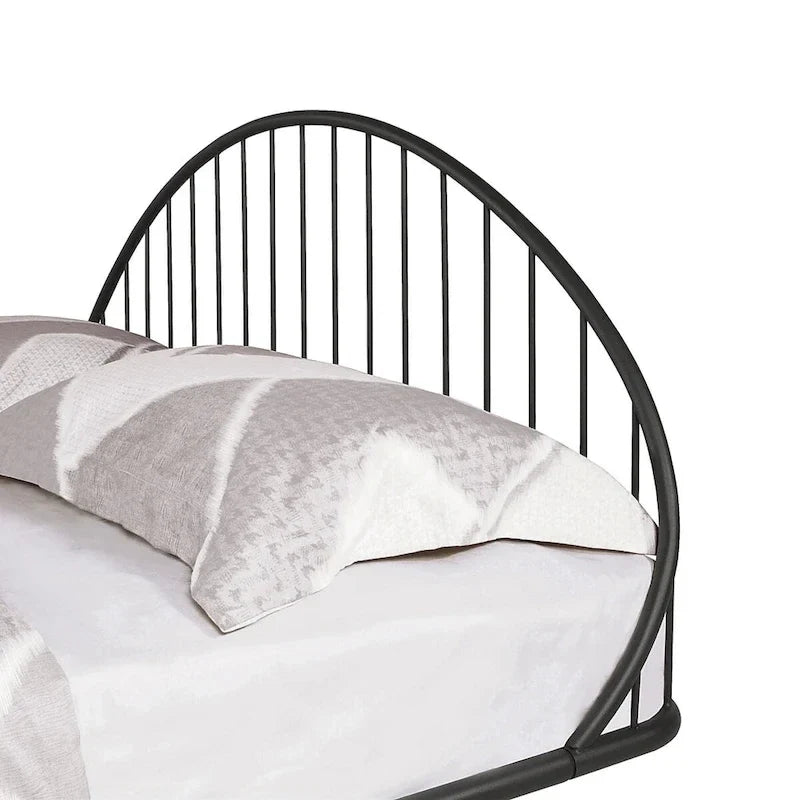 Estructura de cama curva de metal con recubrimiento en polvo