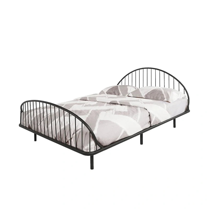 Estructura de cama curva de metal con recubrimiento en polvo