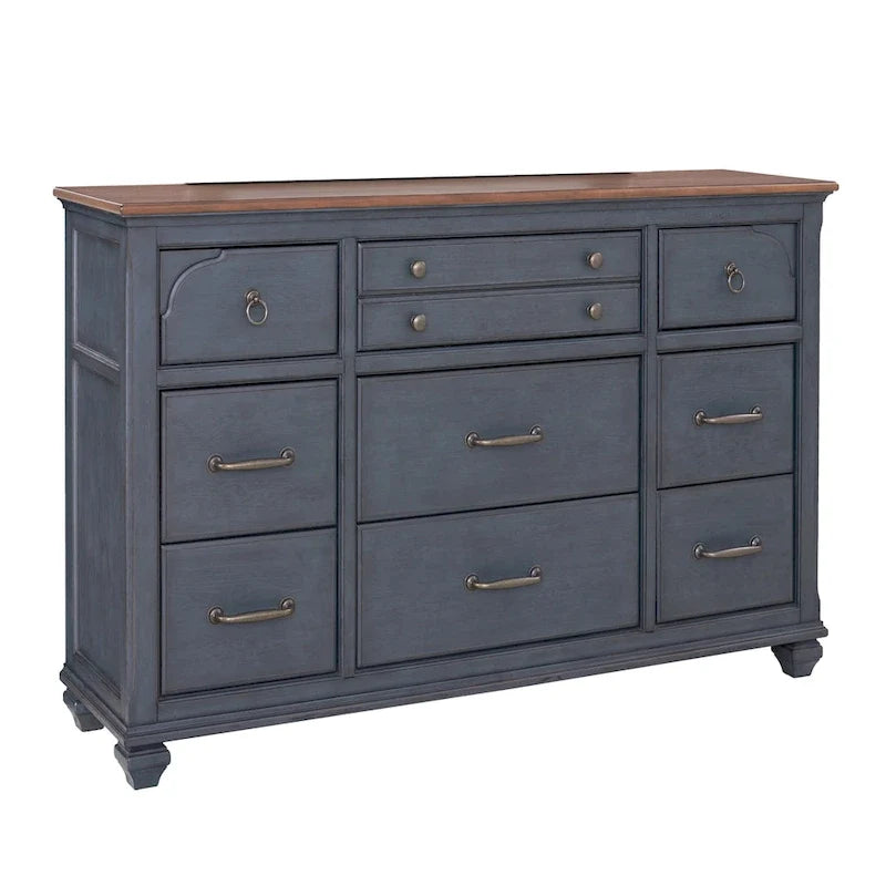 Kommode mit blauem Cord-Finish