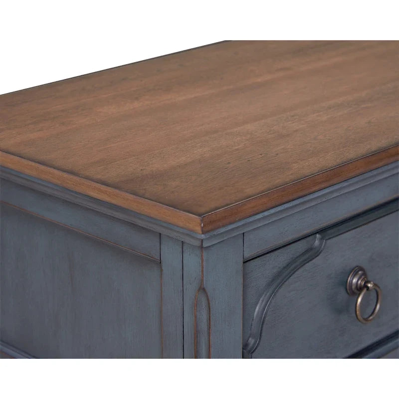 Kommode mit blauem Cord-Finish