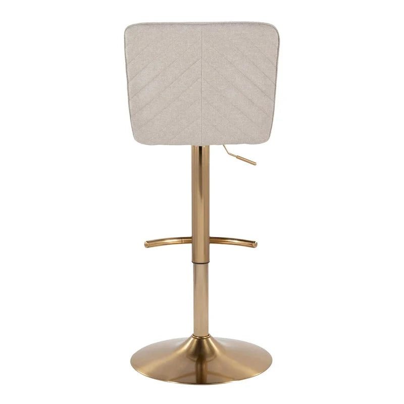 Taburete de bar ajustable con reposapiés en forma de T redondeada