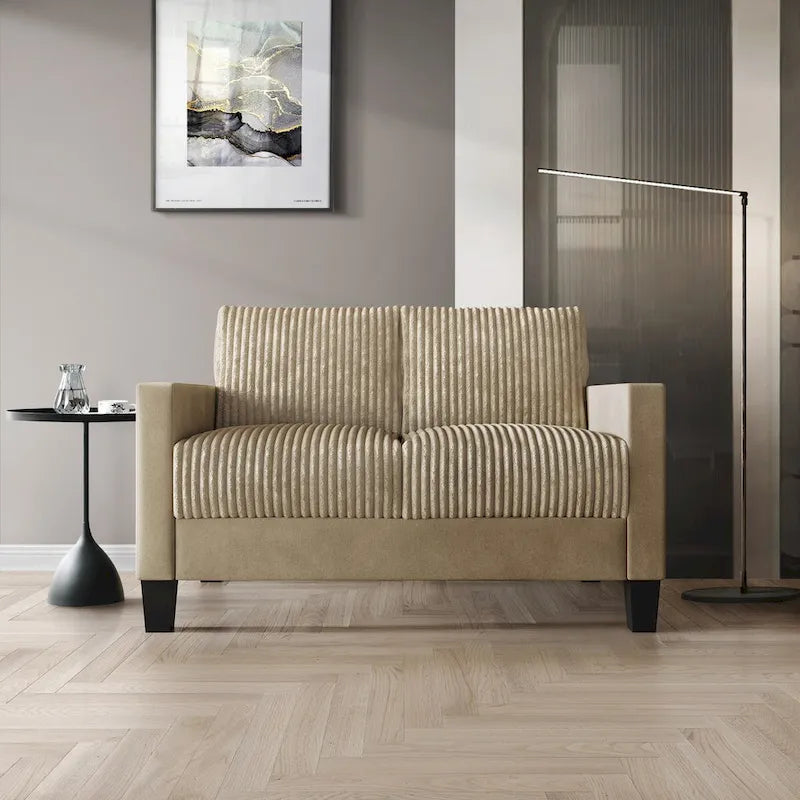 Zweisitzer-Sofa mit Cordbezug im modernen Mid-Century-Stil