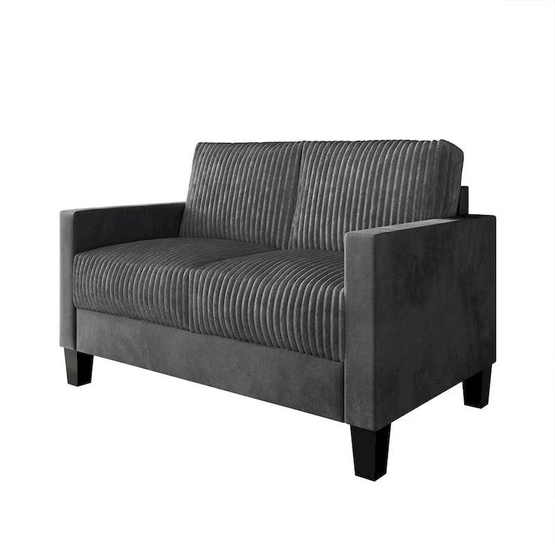 Zweisitzer-Sofa mit Cordbezug im modernen Mid-Century-Stil