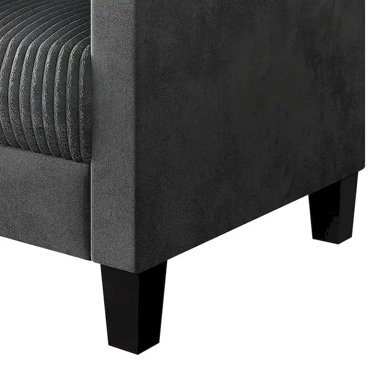 Zweisitzer-Sofa mit Cordbezug im modernen Mid-Century-Stil