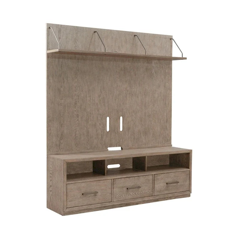 Poliertes beigefarbenes Multimedia-Sideboard