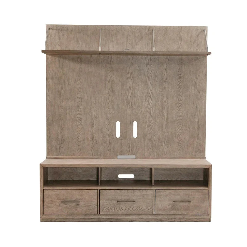 Poliertes beigefarbenes Multimedia-Sideboard