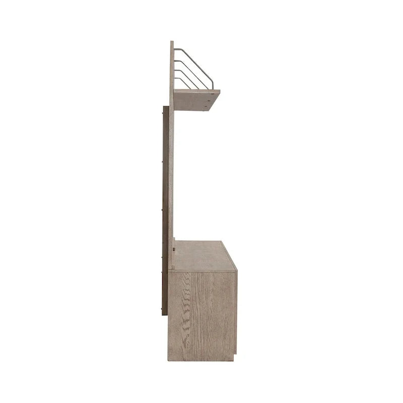 Poliertes beigefarbenes Multimedia-Sideboard