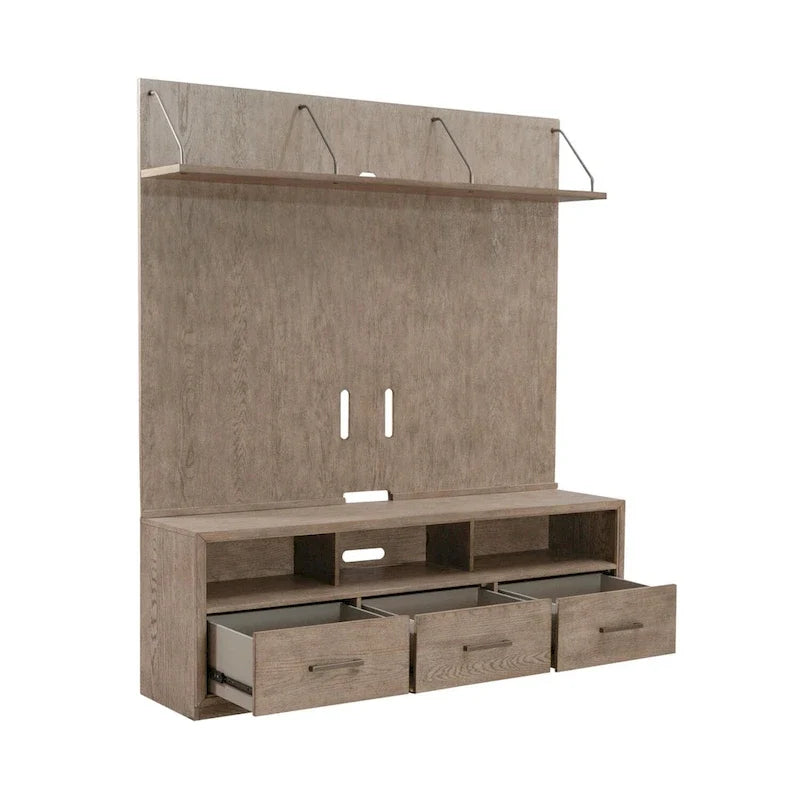 Poliertes beigefarbenes Multimedia-Sideboard