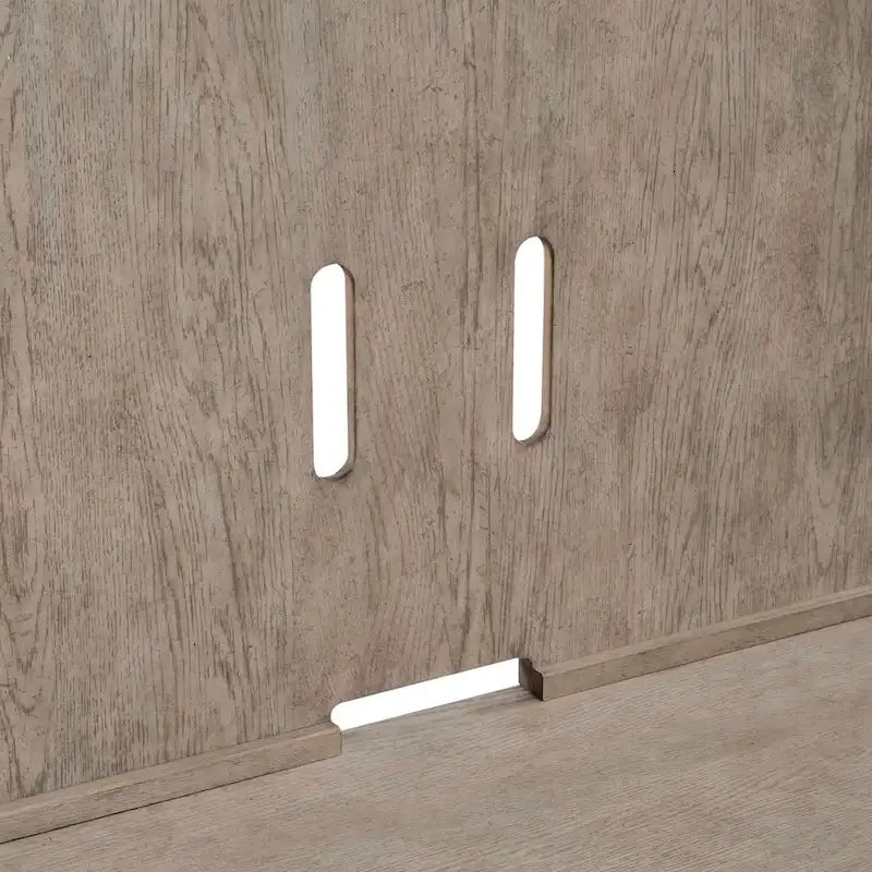 Poliertes beigefarbenes Multimedia-Sideboard