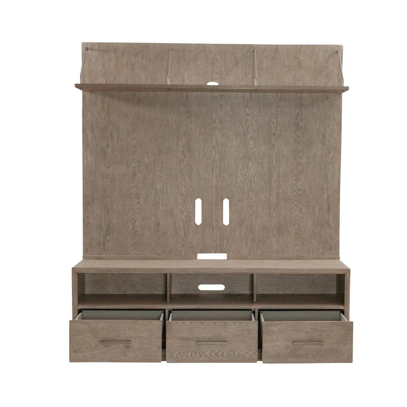 Poliertes beigefarbenes Multimedia-Sideboard