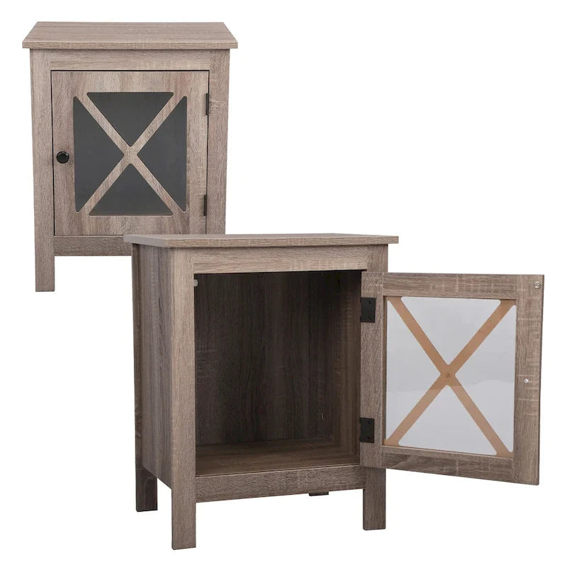 Table de chevet industrielle avec porte