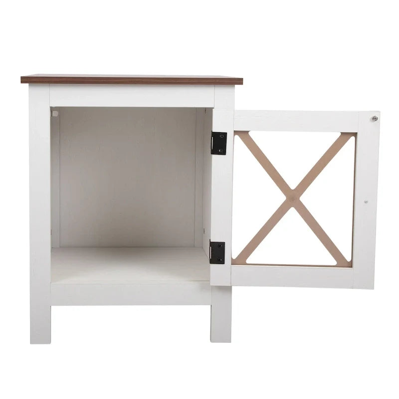 Table de chevet industrielle avec porte