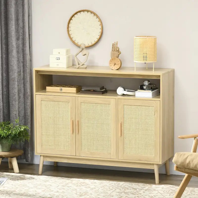 Sideboard mit Rattantüren, Natur