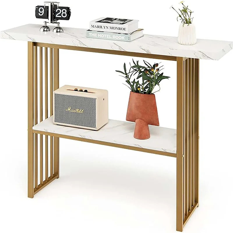 Living Room 2-Tier Console Table Modern Entryway Hallway Table