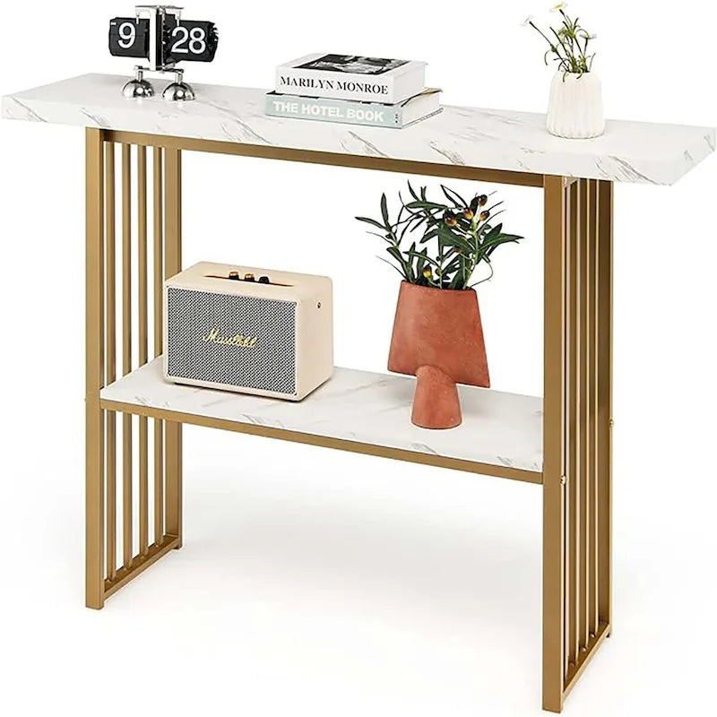Living Room 2-Tier Console Table Modern Entryway Hallway Table